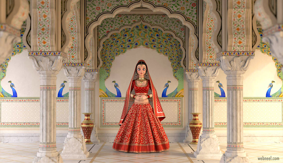3d model indian princess by rohan bhargava