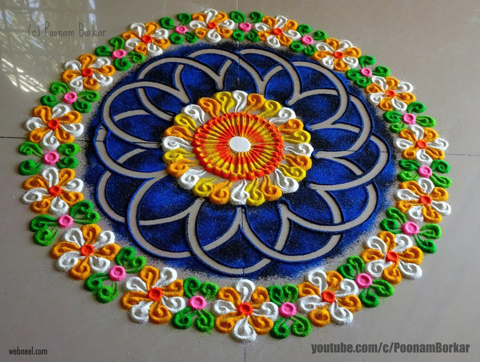 rangoli design flower by poonam borkar