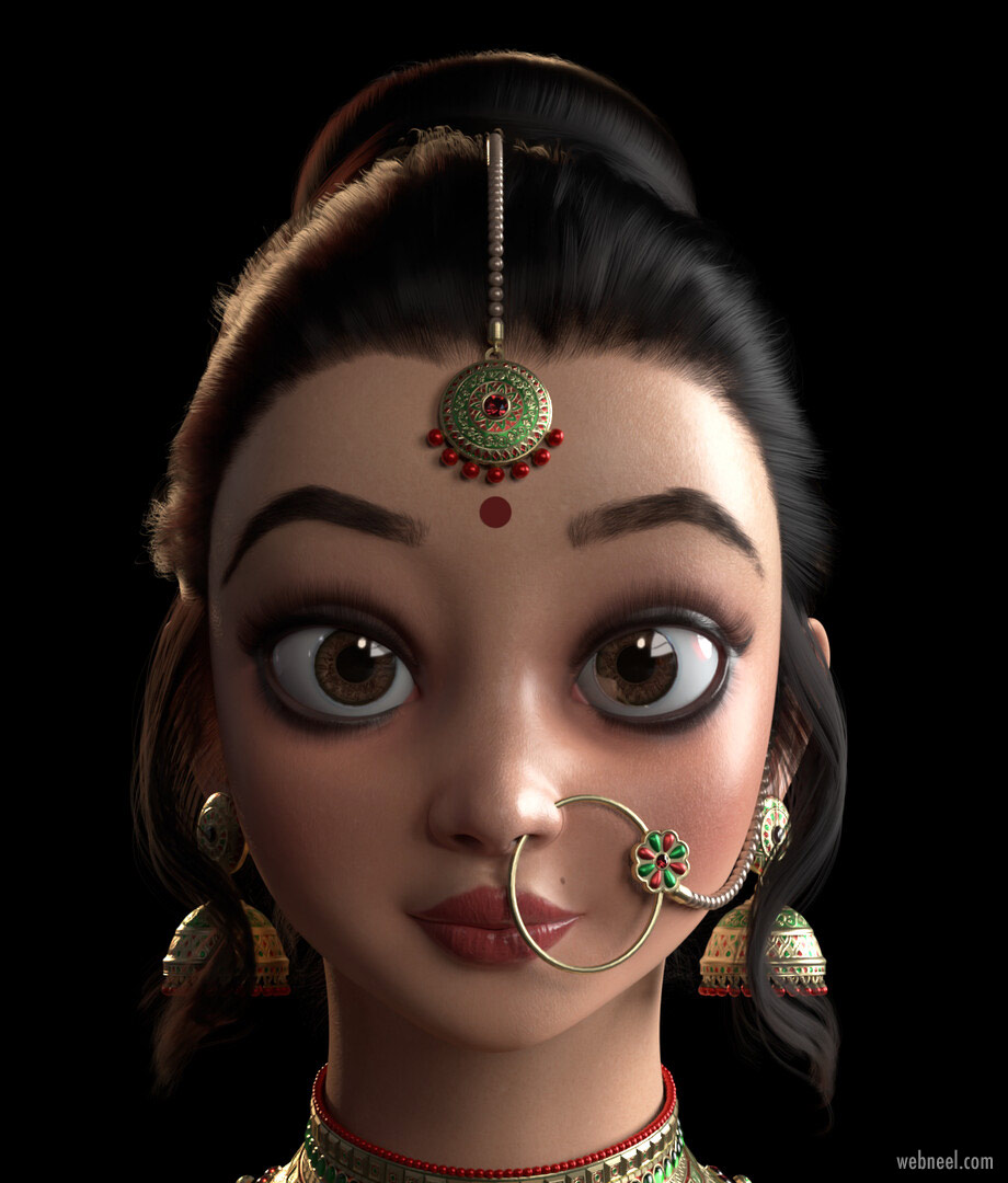 3d model indian princess by rohan bhargava
