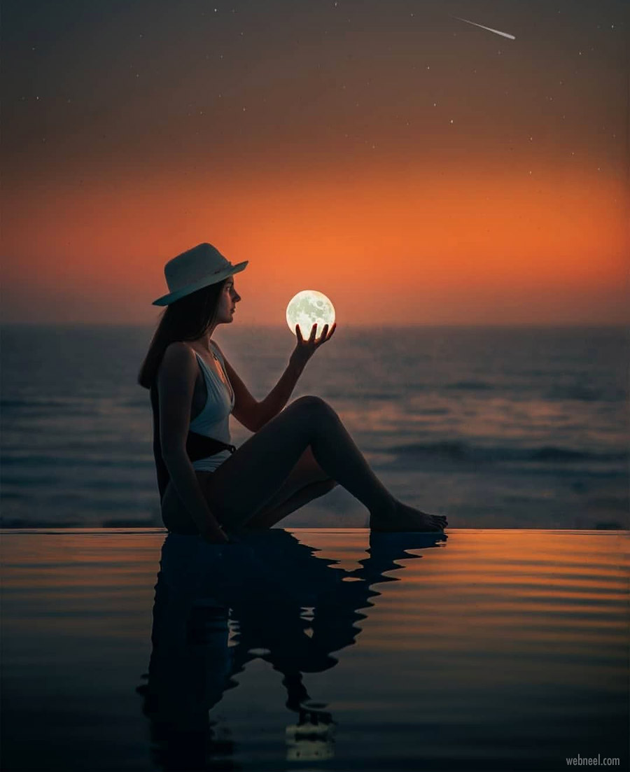 forced perspective photography idea sunset