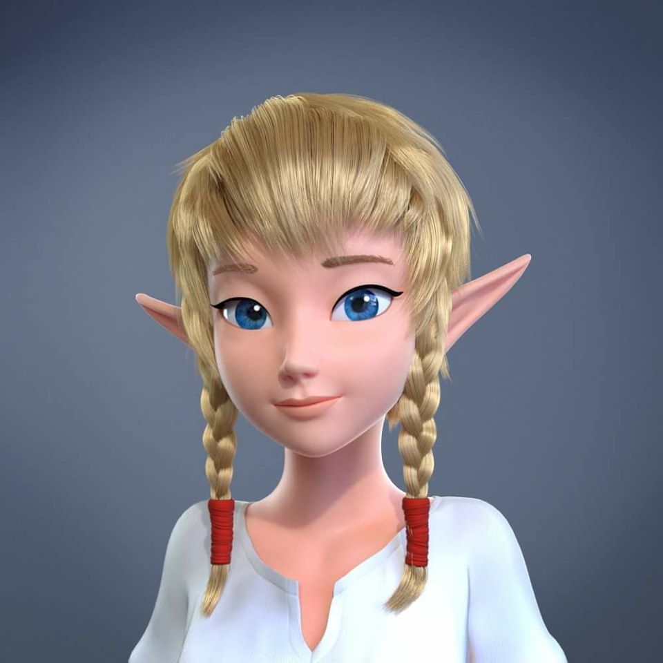 3d model elf girl