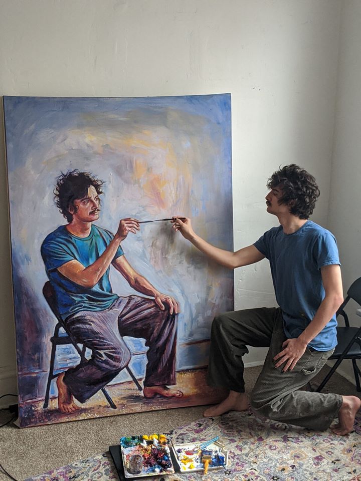 painting self portrait by seamus wray