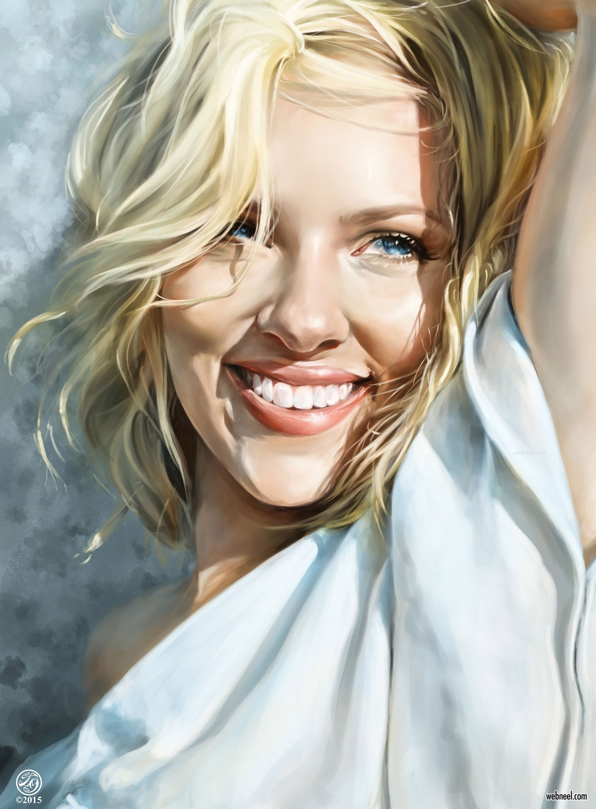 portrait painting scarlett johansson american actress by catherine steuer