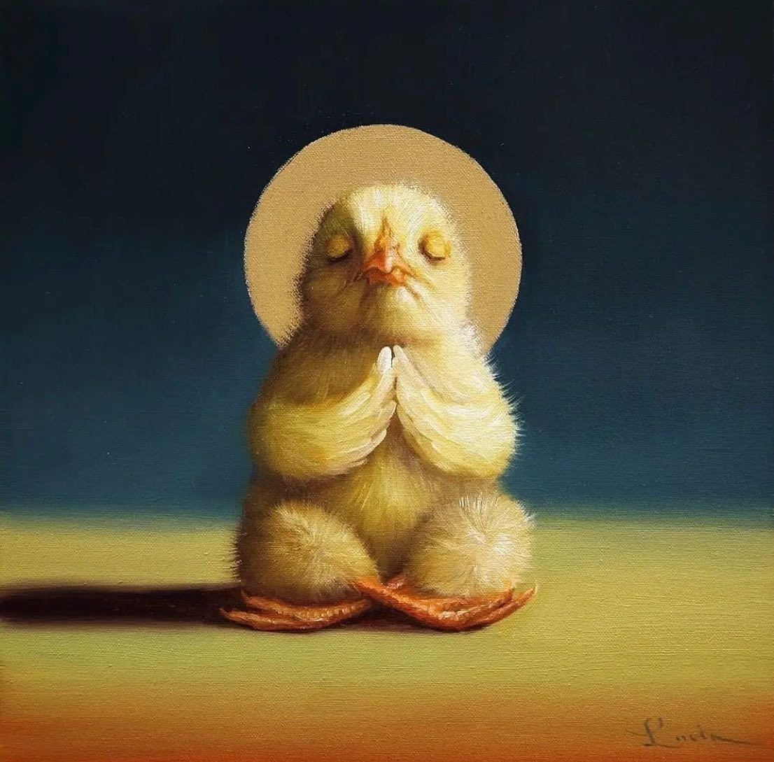 humorous oil painting yoga by lucia heffernan