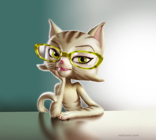 3d cat girl character by mattroussel