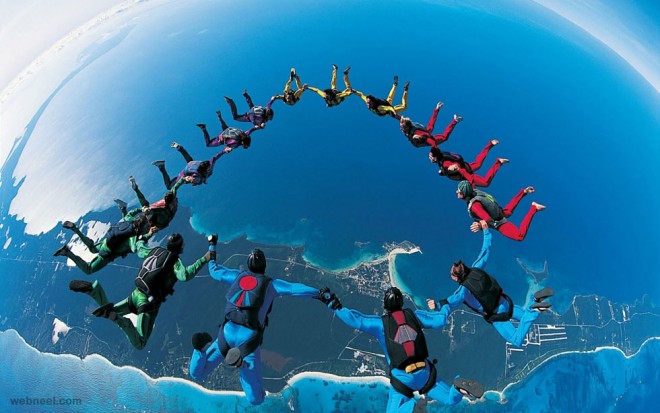 amazing photography parachute jump