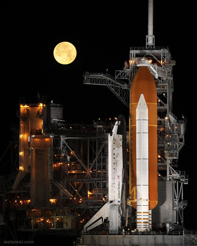 amazing photography space shuttle moon