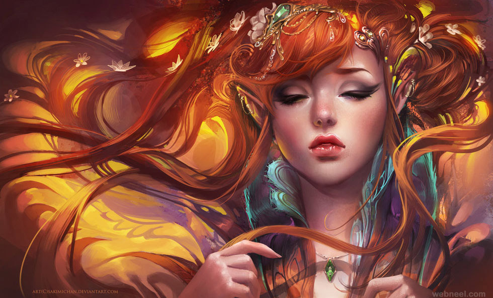 fantasy woman digital painting