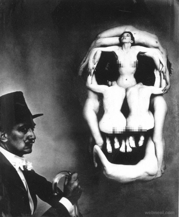 skull optical illusion paintings by salvador dali