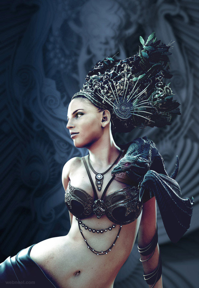 dragon lady maya 3d model by daniele scerra