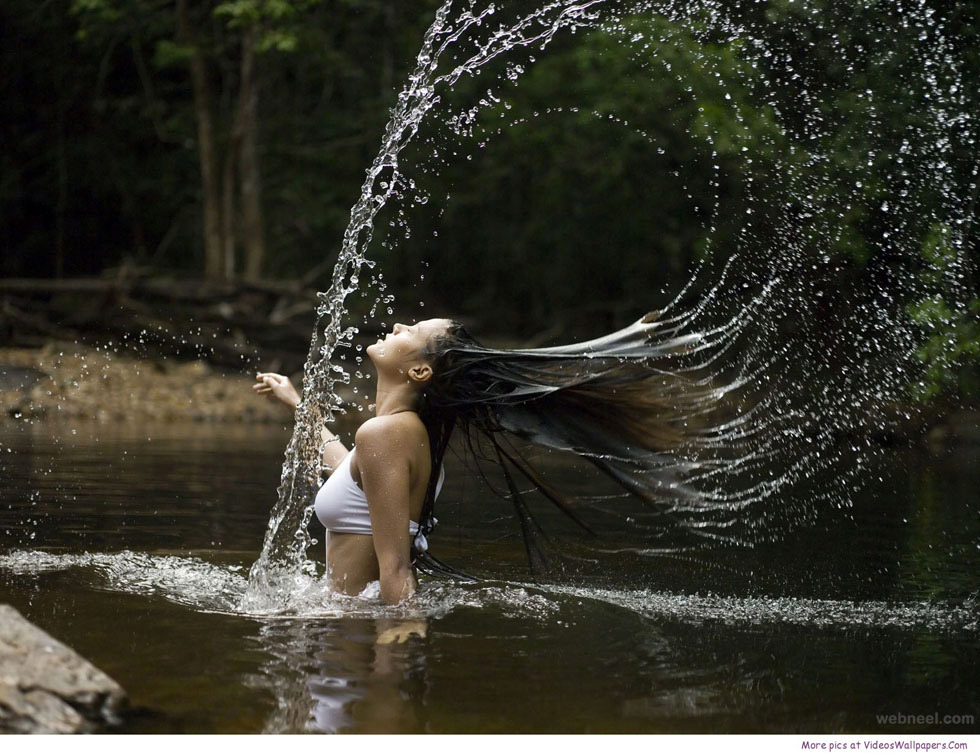 amazing photography woman splashing hair