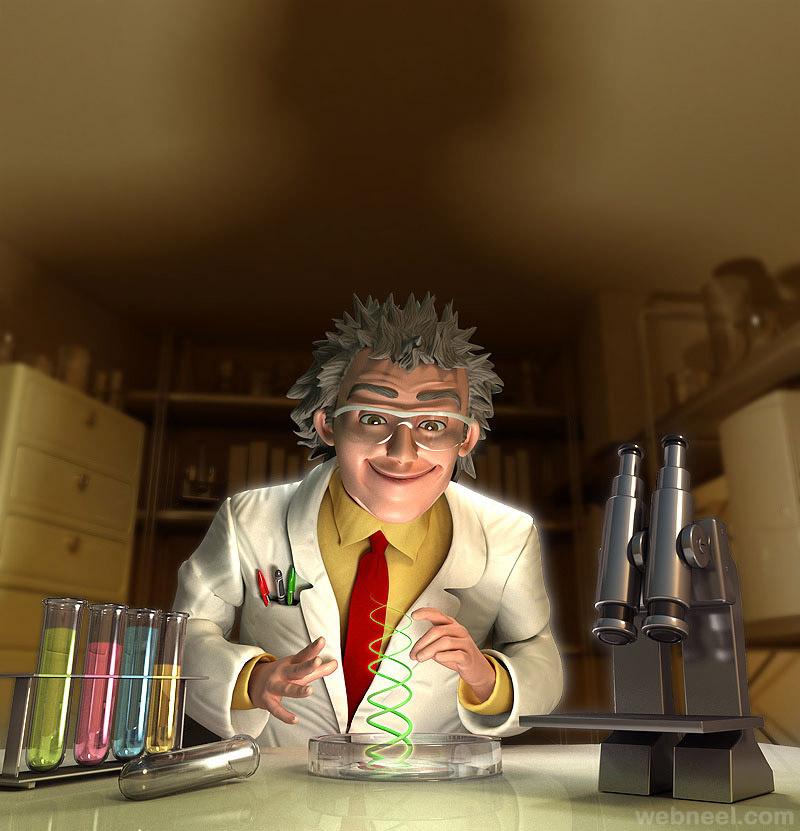 3d scientist character by mattroussel