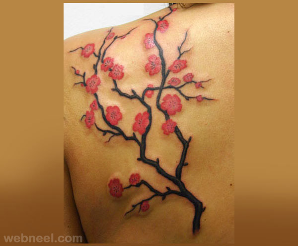 cherry blossom tattoo woman