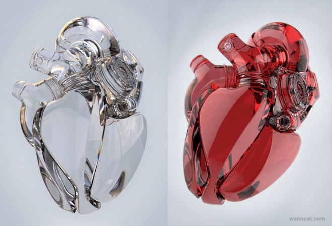glass heart 3d model by aleksandr kuskov