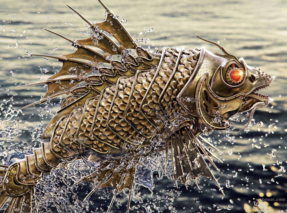 fish robot 3d model by aleksandr kuskov