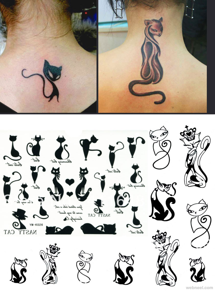 cat tattoo woman