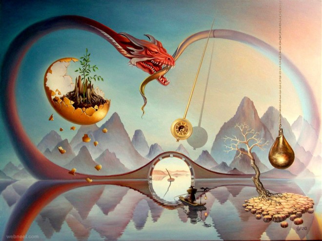 time surreal art by ohmuller gyuri