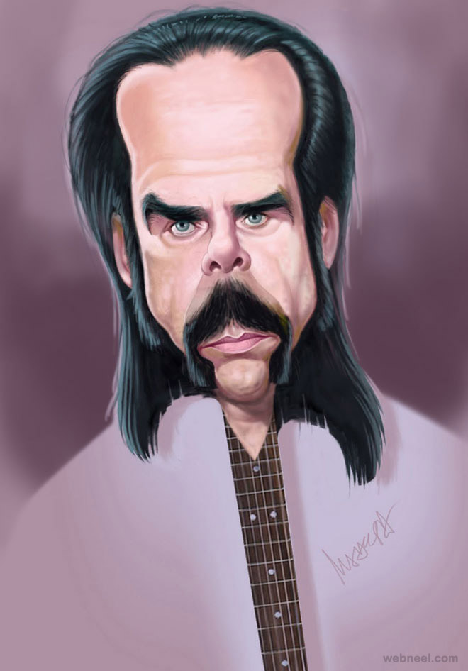 nick cave caricature by mahesh