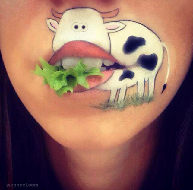 lip art cow by laura