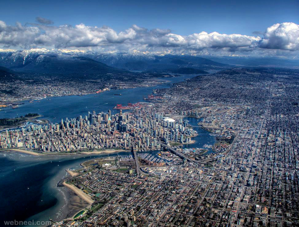 aerial view photography vancouver