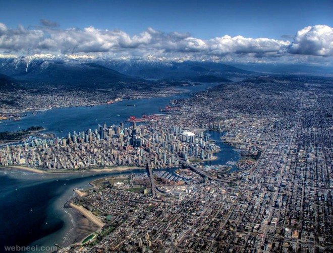 aerial view photography vancouver