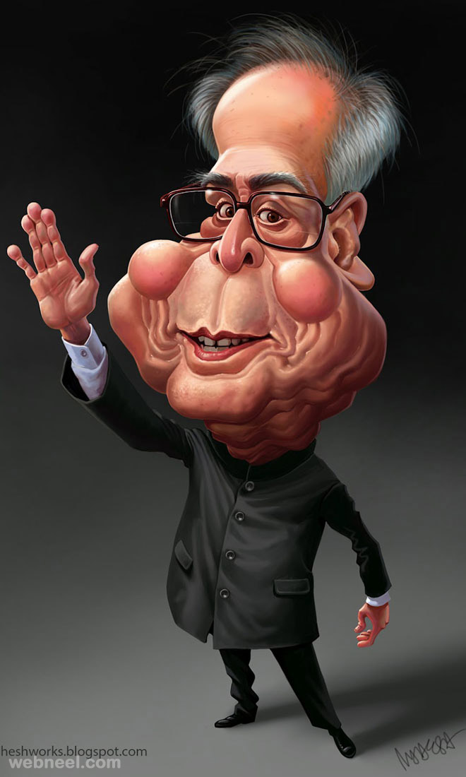 pranab mukerjee caricature by mahesh