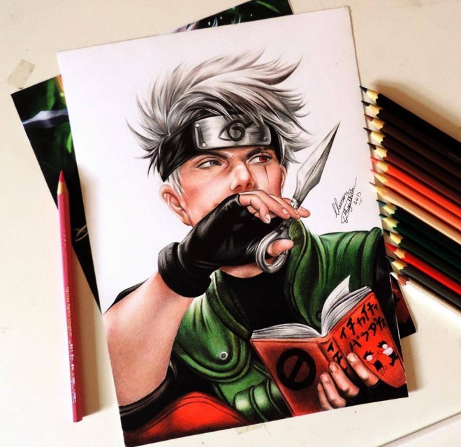 anime art drawing by cleison magalhaes