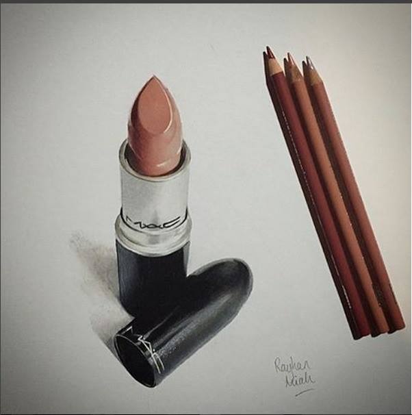 lipstick pencil drawing by rayhanmiah
