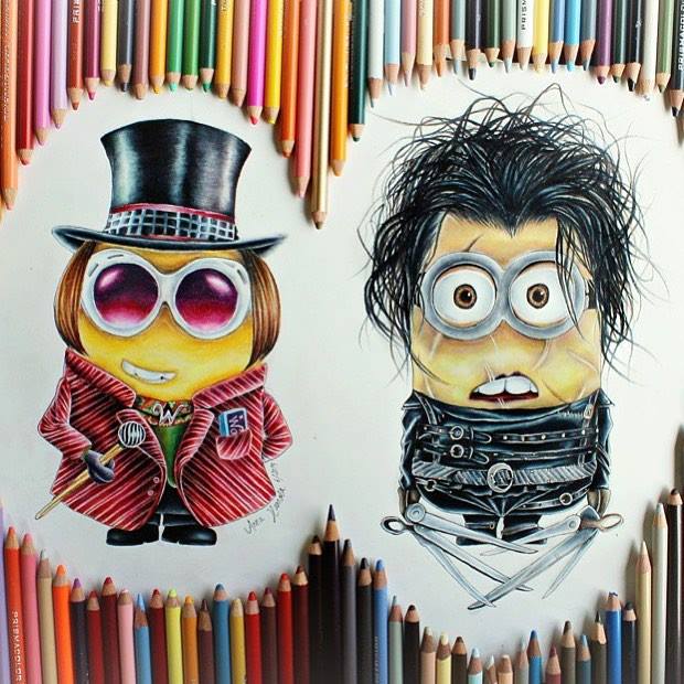 minions color pencil drawing by anna