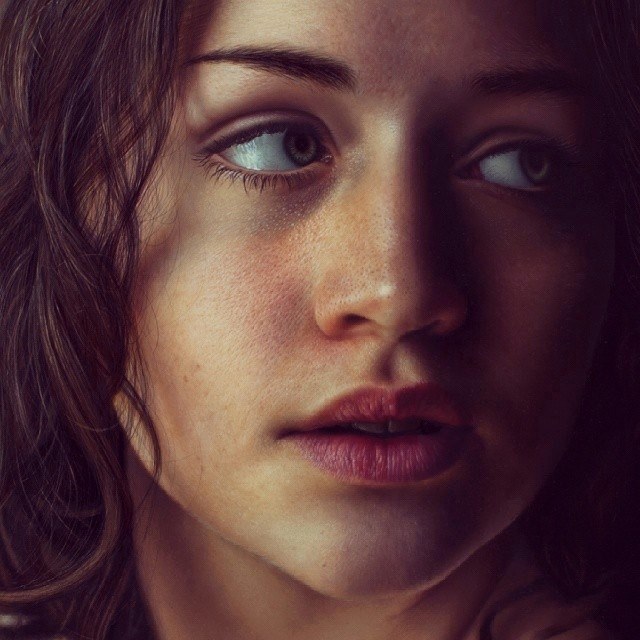 realistic woman drawing by marco grassi