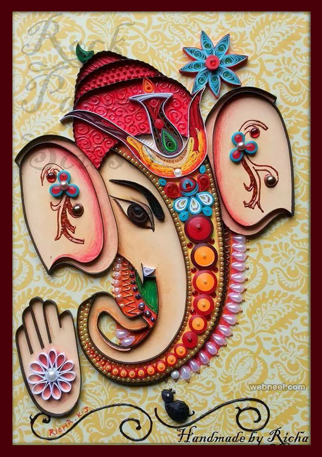 lord ganesh quilling art