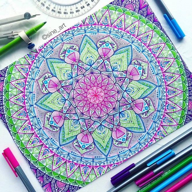 doddle floral drawing by sineart