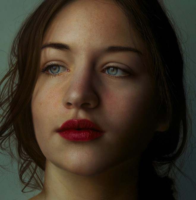 hyper realistic portrait painting by marco grassi