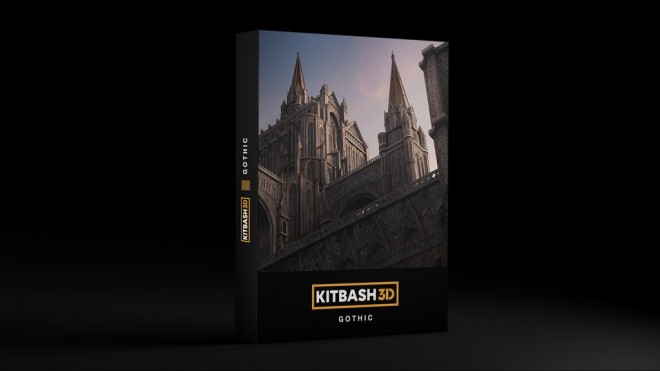 kitbash3d 3d model gothic kit