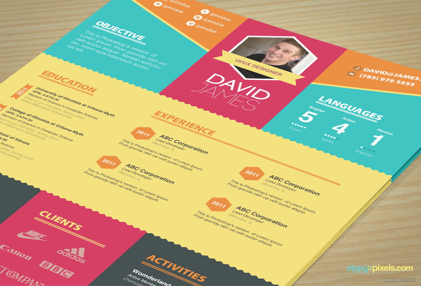 resume design by zippypixels
