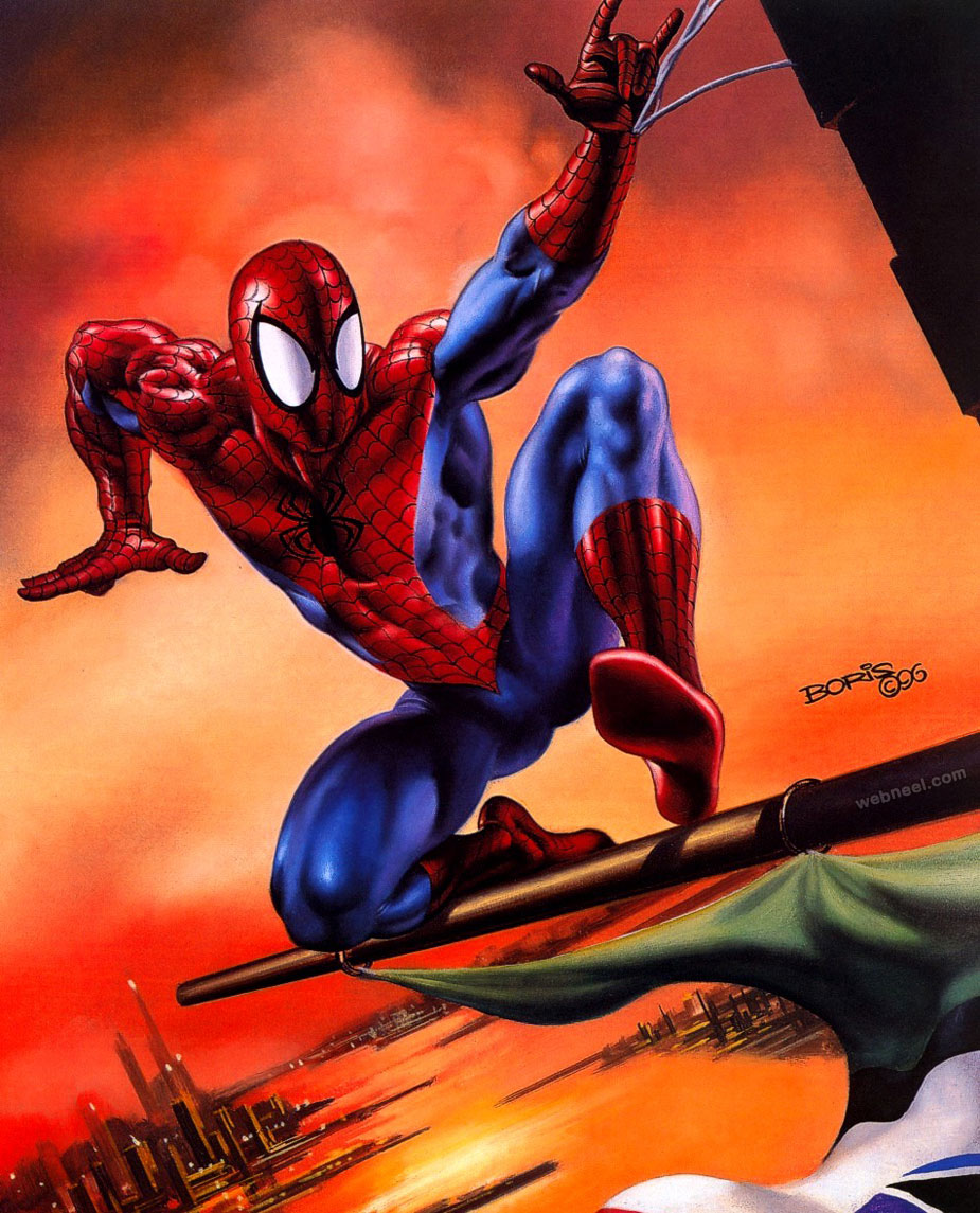 boris painting spiderman
