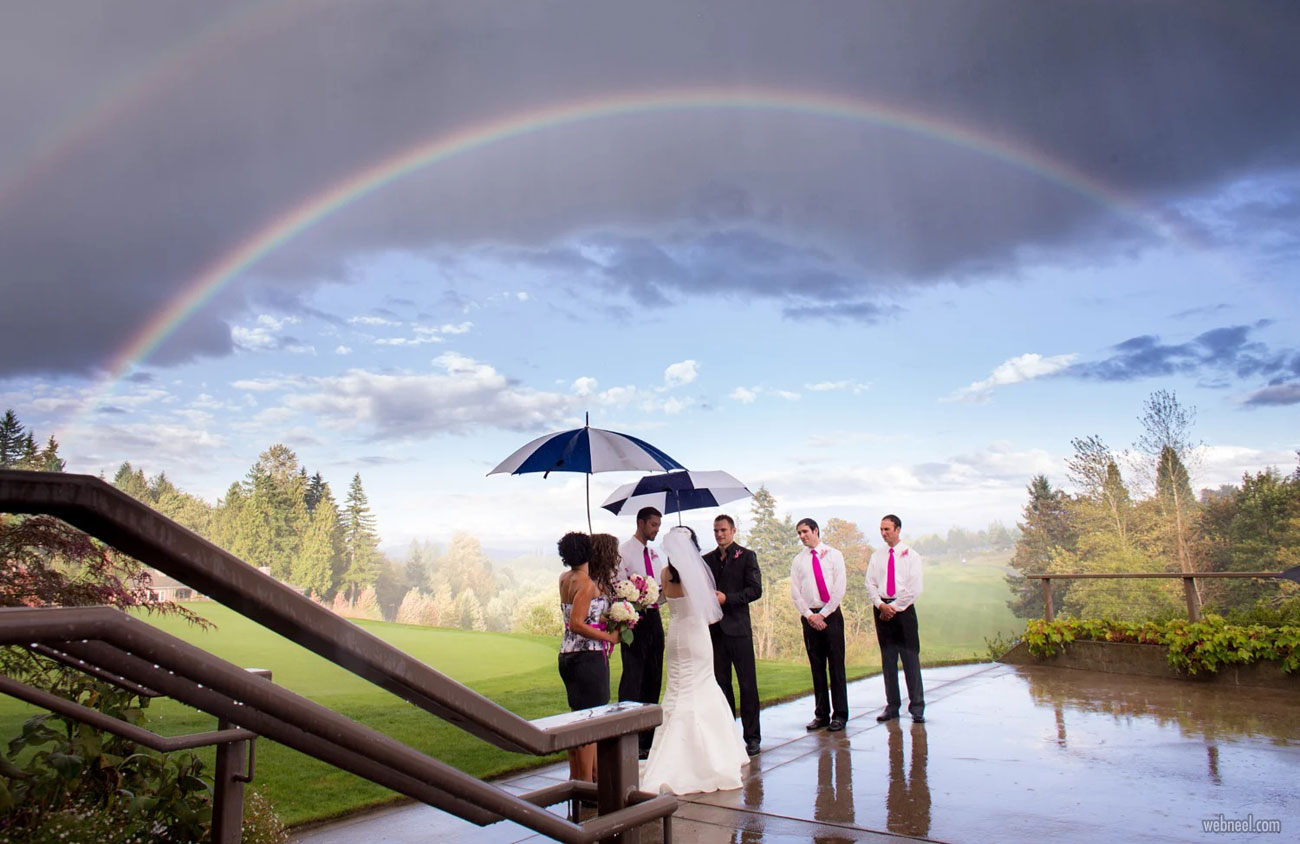 rain photography wedding