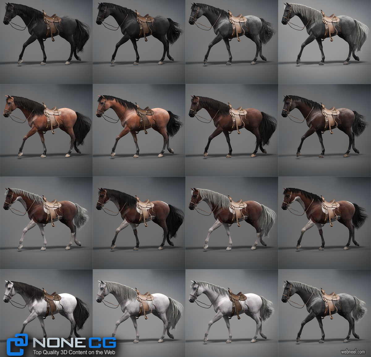 3d model animal horse by nonecg