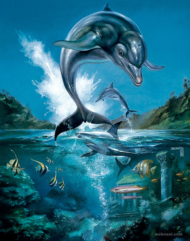 boris vallejo painting dolphin