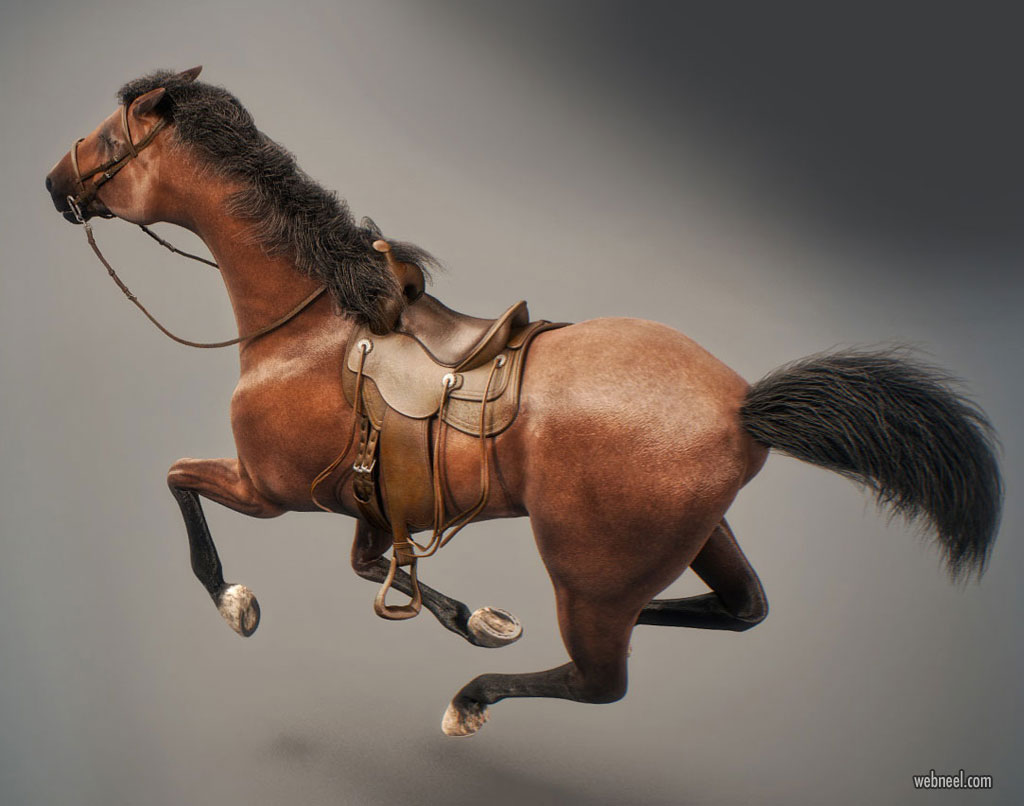 3d model horse animal by nonecg