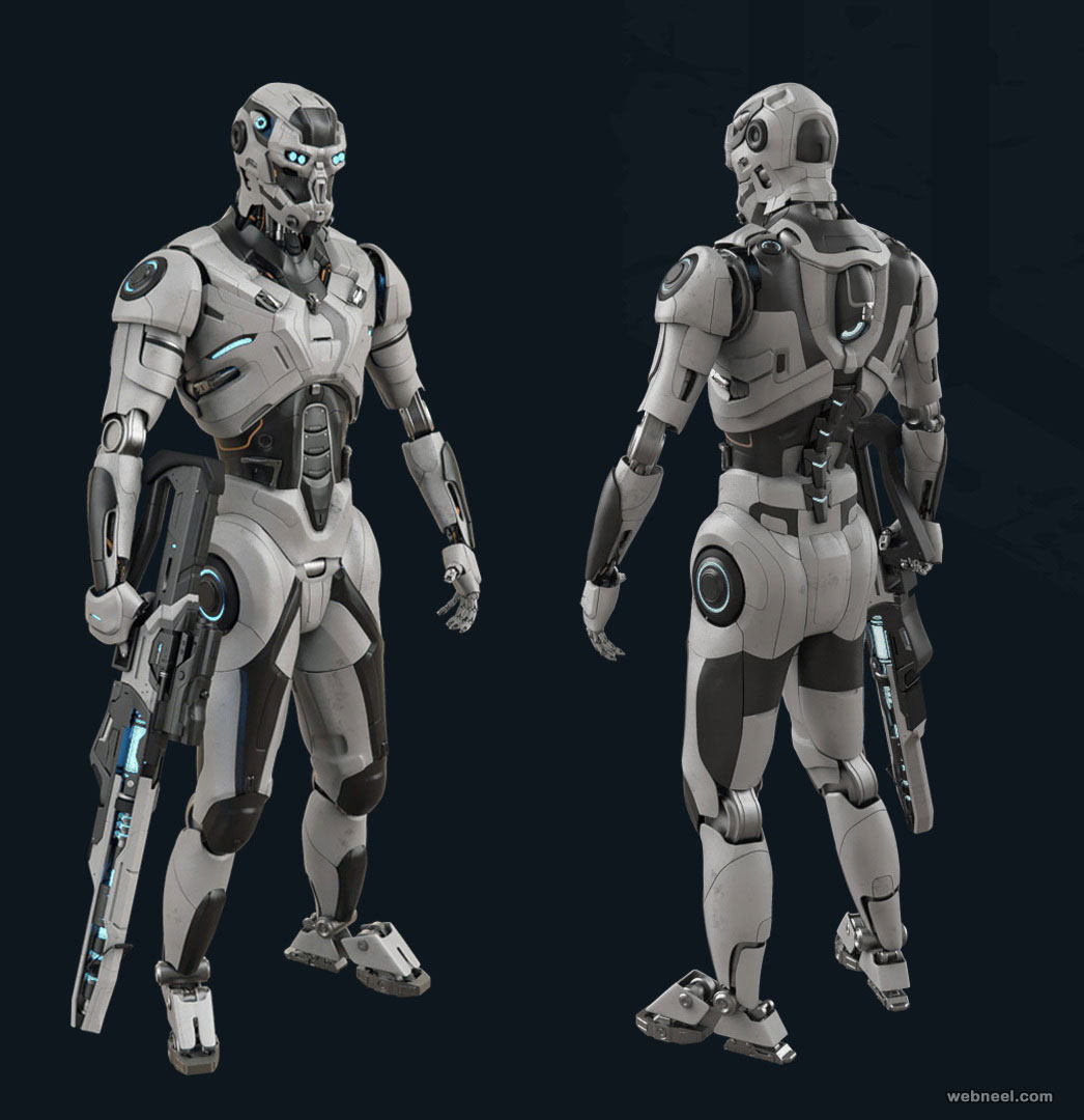 3d model humanoid robot by proximaroyale