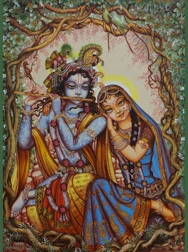 radha krishna painting by vrindavan das