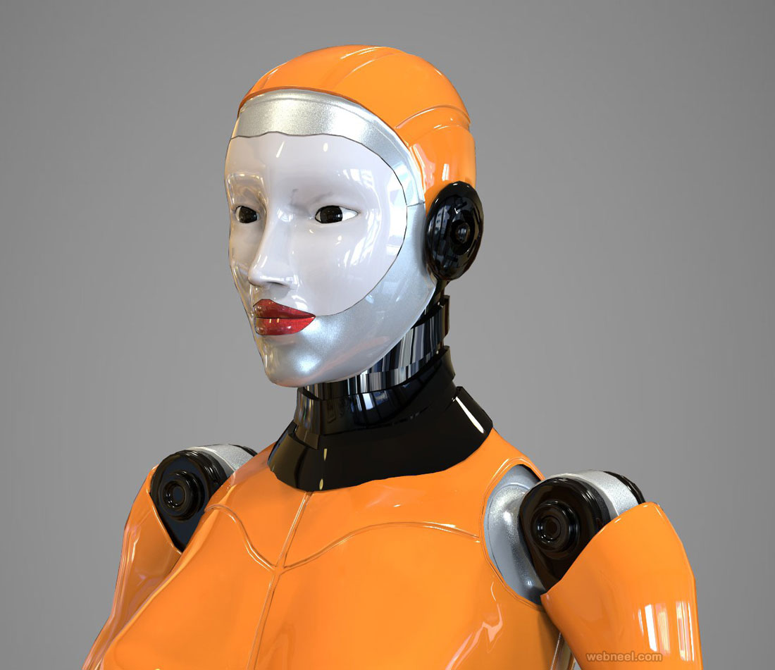 3d model robot girl