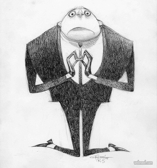 funny drawing despicable gru by cartergoodrich