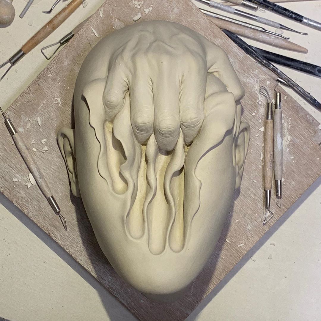 ceramic sculpture scratch by johnson tsang