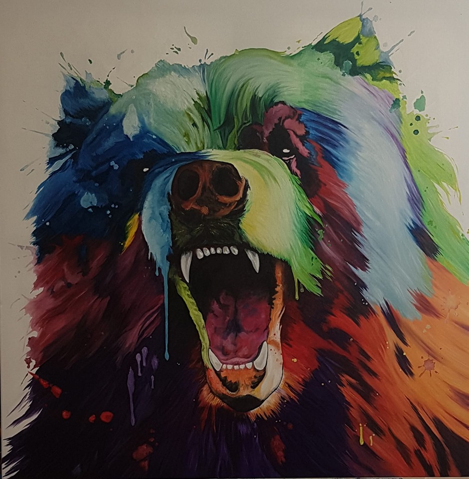 oil painting bear by patrickde waegeneire