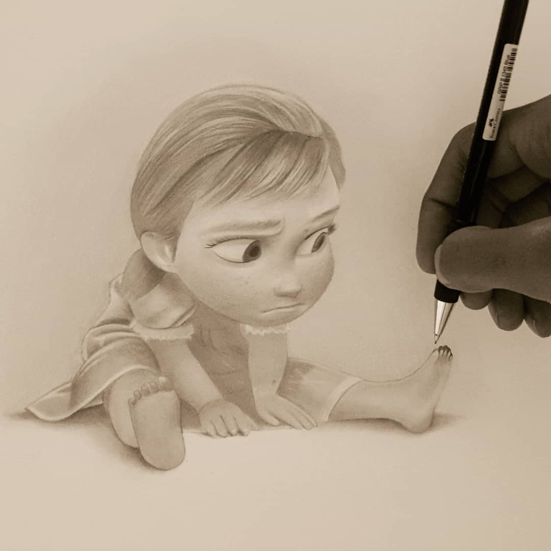 pen drawing girl