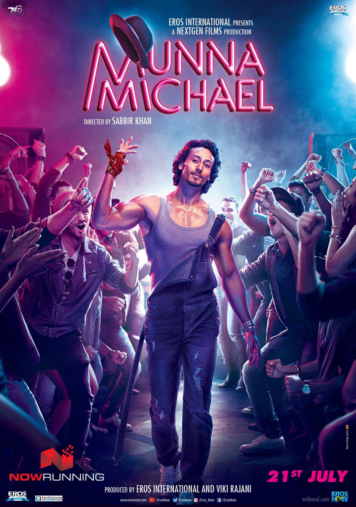 movie poster design munna michael neon pop