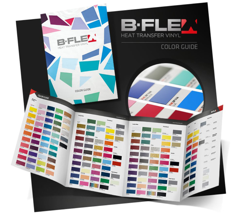 spec sheet brochure design of vinyl color guide