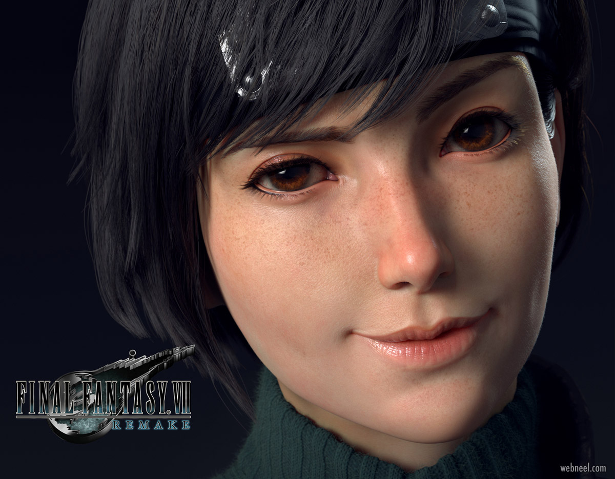 3d model game character yuffie by davidkuo